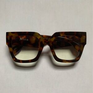 Tortoiseshell Square Frame blue light reading glasses +1.00